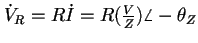 $\dot V_R=R\dot I=R(\frac{V}{Z})\angle -\theta_Z$
