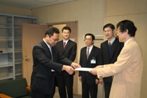 Mr. Egawa, receiving a letter of appointment