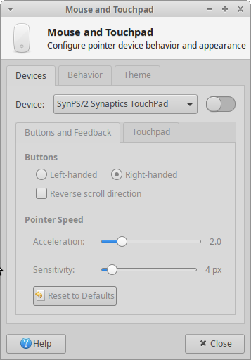 client.mouse touchpad